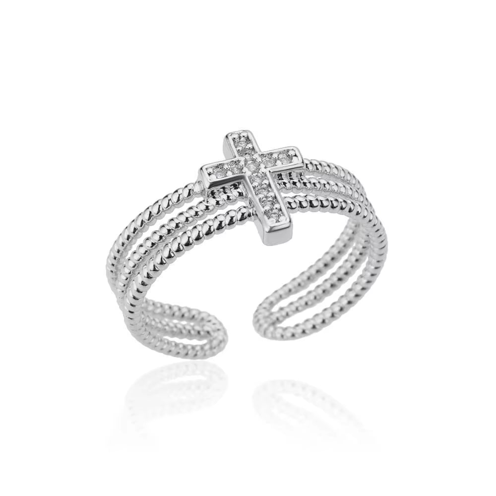 Zircon Bar Rings for Women Stainless Steel Bar Opening Geometric Ring 2025 Trending Luxury Wedding Aesthetic Jewelry Anillos