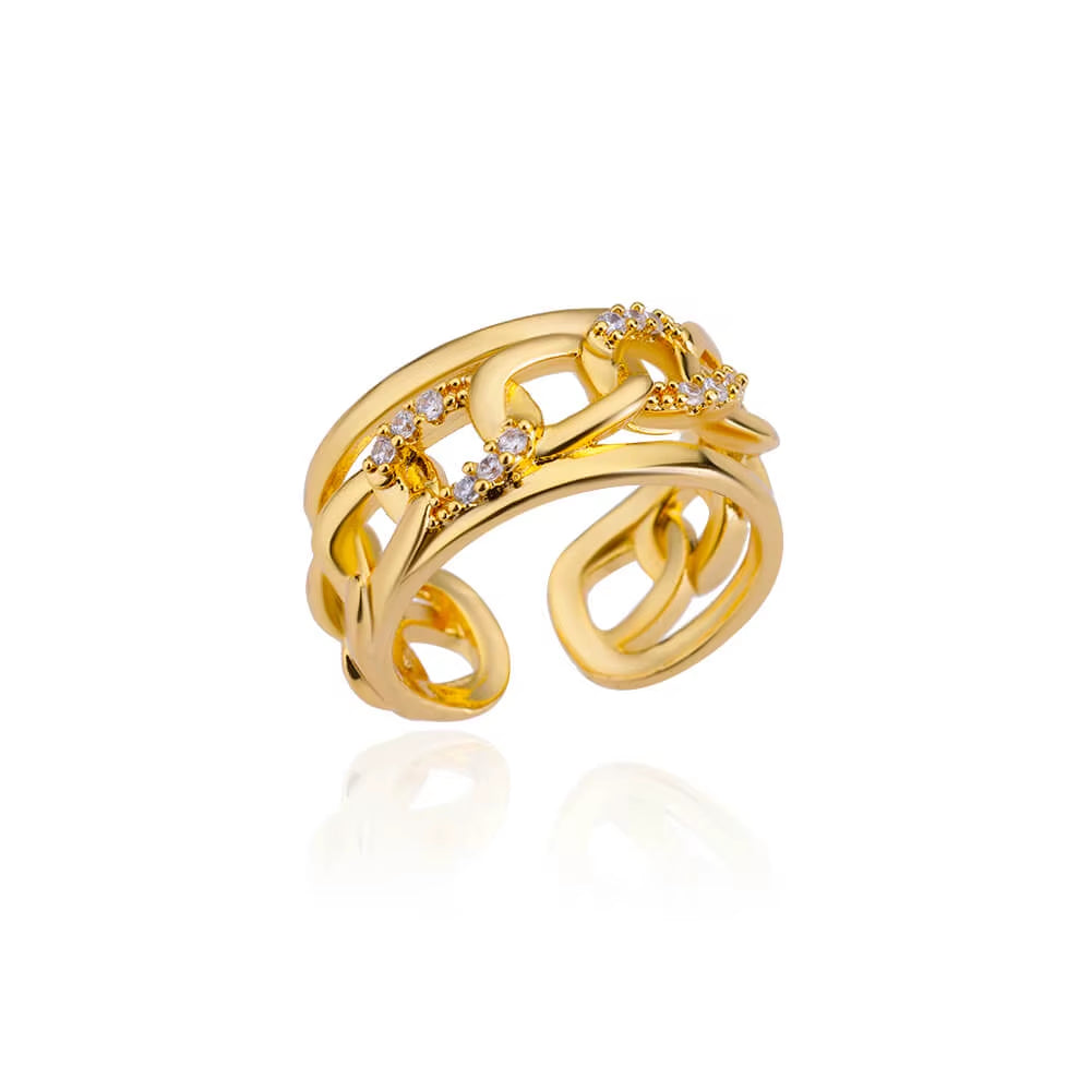 Zircon Bar Rings for Women Stainless Steel Bar Opening Geometric Ring 2025 Trending Luxury Wedding Aesthetic Jewelry Anillos