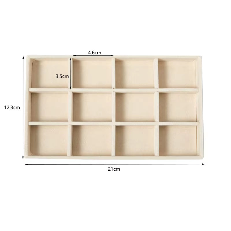 Velvet Jewelry Display Tray Exquisite Jewellery Holder Portable Ring Earrings Necklace Organizer Storage Box Organizator Trays