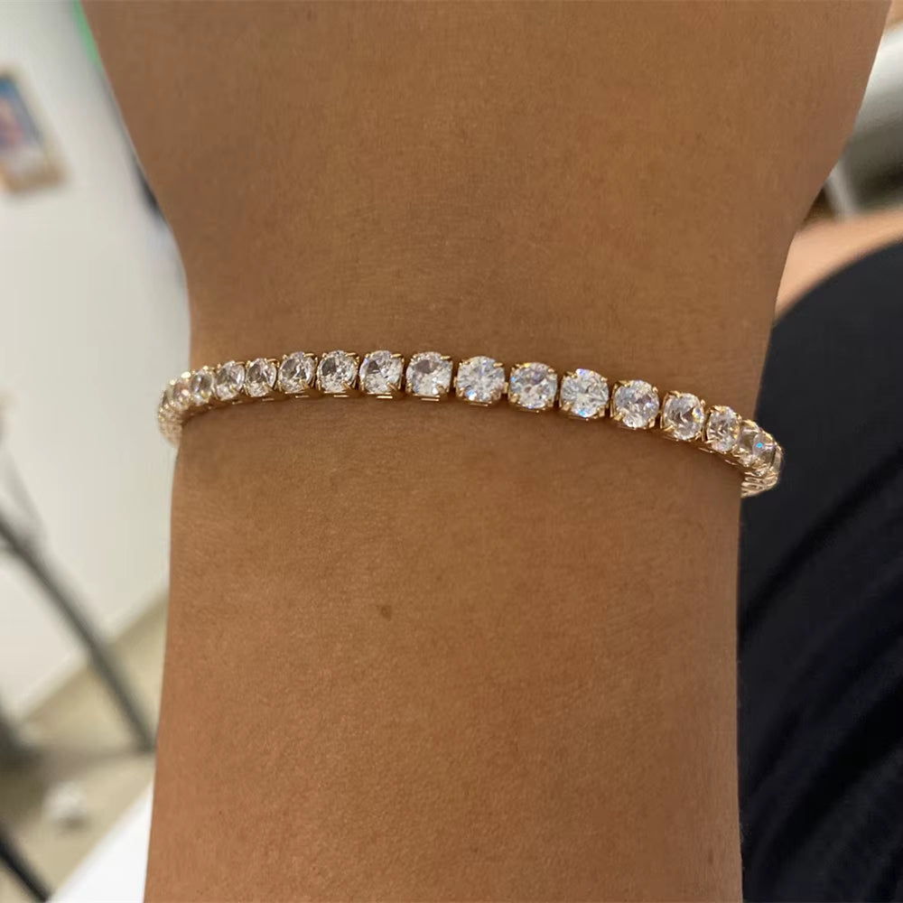 Cubic Zirconia Beach Bracelet Bangle Tennis Rhinestones Bracelets for Women Wedding Jewelry Pulseras Mujer