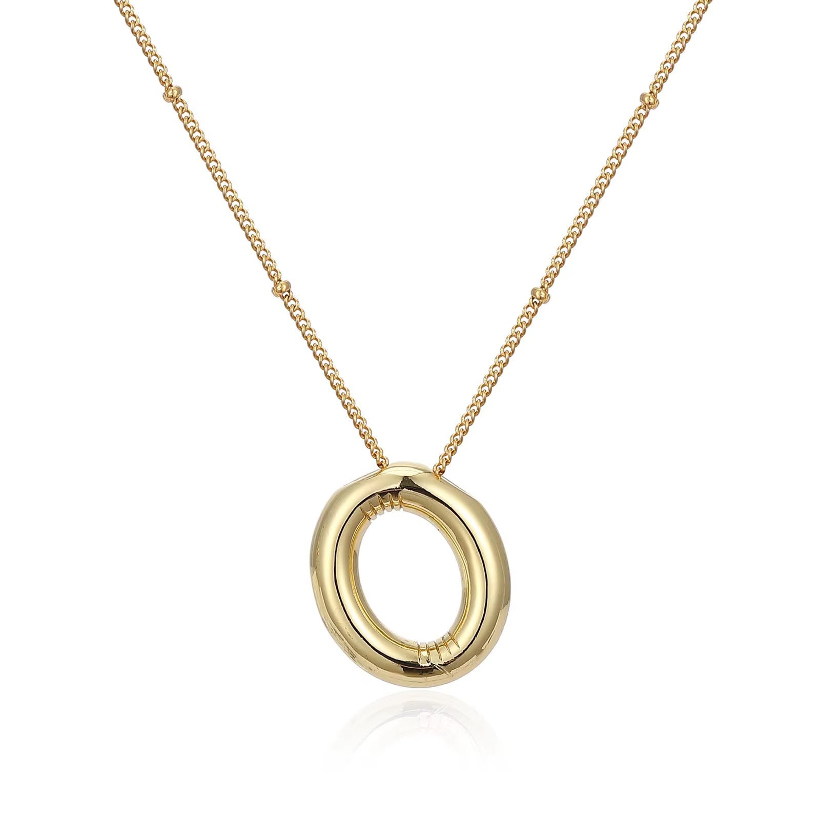 Vintage Stainless Steel Balloon Bubble Chunky Letter Necklace for Women 18K Gold Plated Initial Necklaces Collar Jewelry Gift
