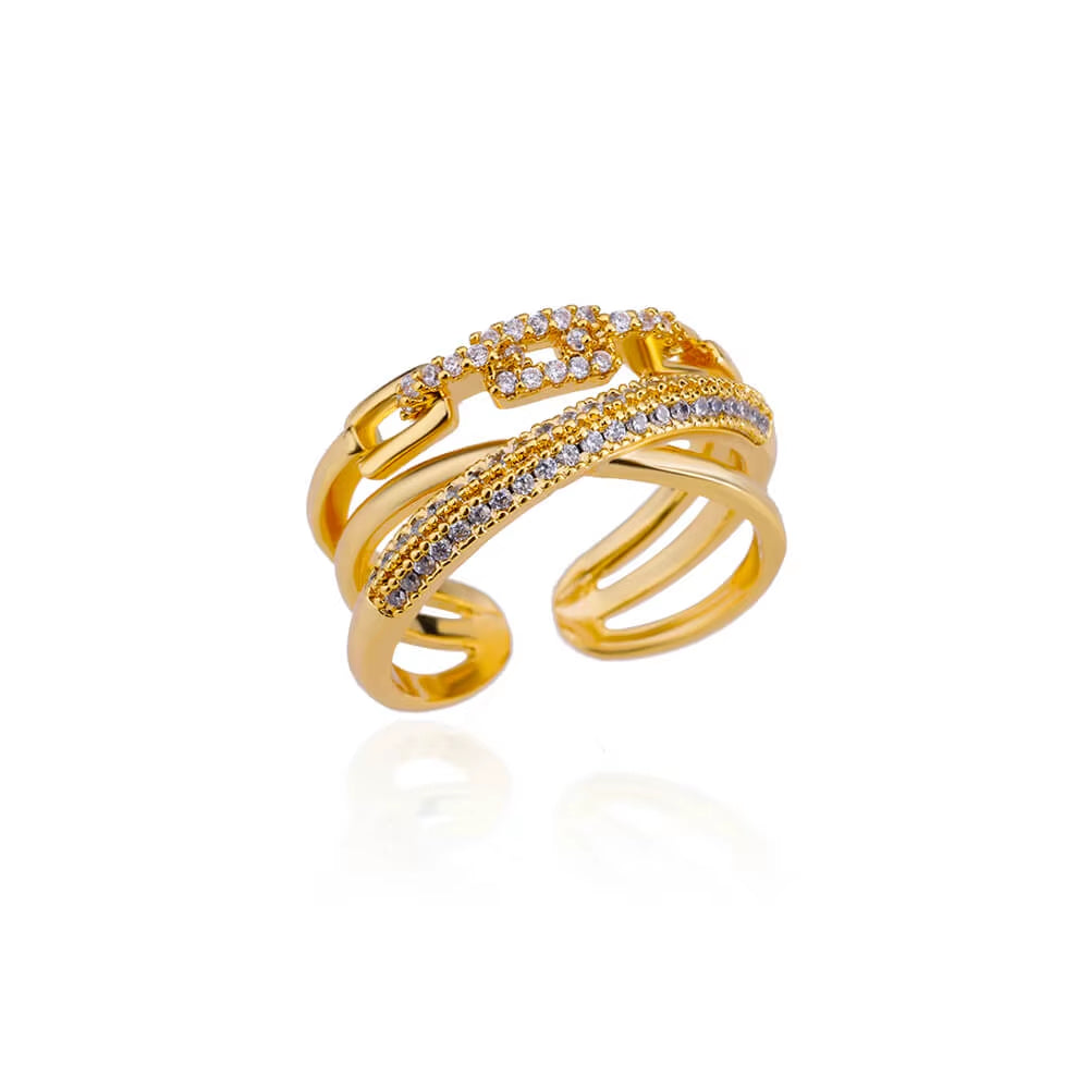 Zircon Bar Rings for Women Stainless Steel Bar Opening Geometric Ring 2025 Trending Luxury Wedding Aesthetic Jewelry Anillos