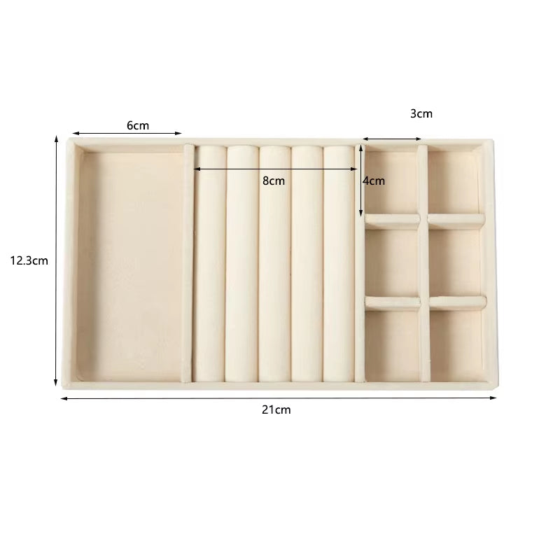 Velvet Jewelry Display Tray Exquisite Jewellery Holder Portable Ring Earrings Necklace Organizer Storage Box Organizator Trays