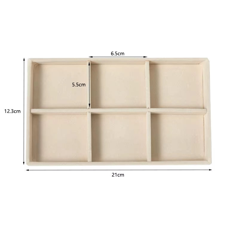Velvet Jewelry Display Tray Exquisite Jewellery Holder Portable Ring Earrings Necklace Organizer Storage Box Organizator Trays