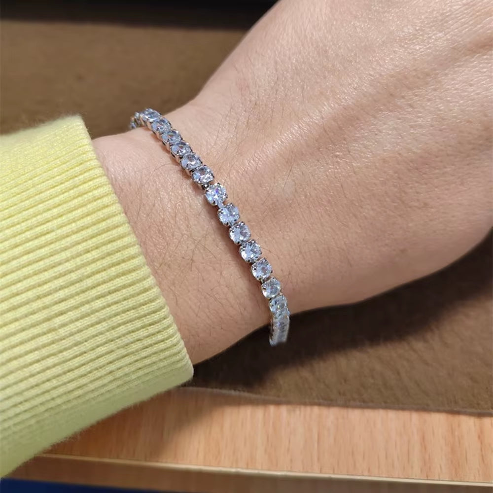 Cubic Zirconia Beach Bracelet Bangle Tennis Rhinestones Bracelets for Women Wedding Jewelry Pulseras Mujer