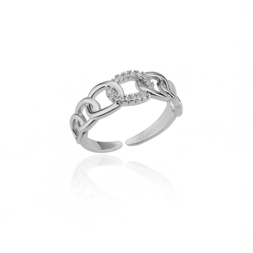 Zircon Bar Rings for Women Stainless Steel Bar Opening Geometric Ring 2025 Trending Luxury Wedding Aesthetic Jewelry Anillos