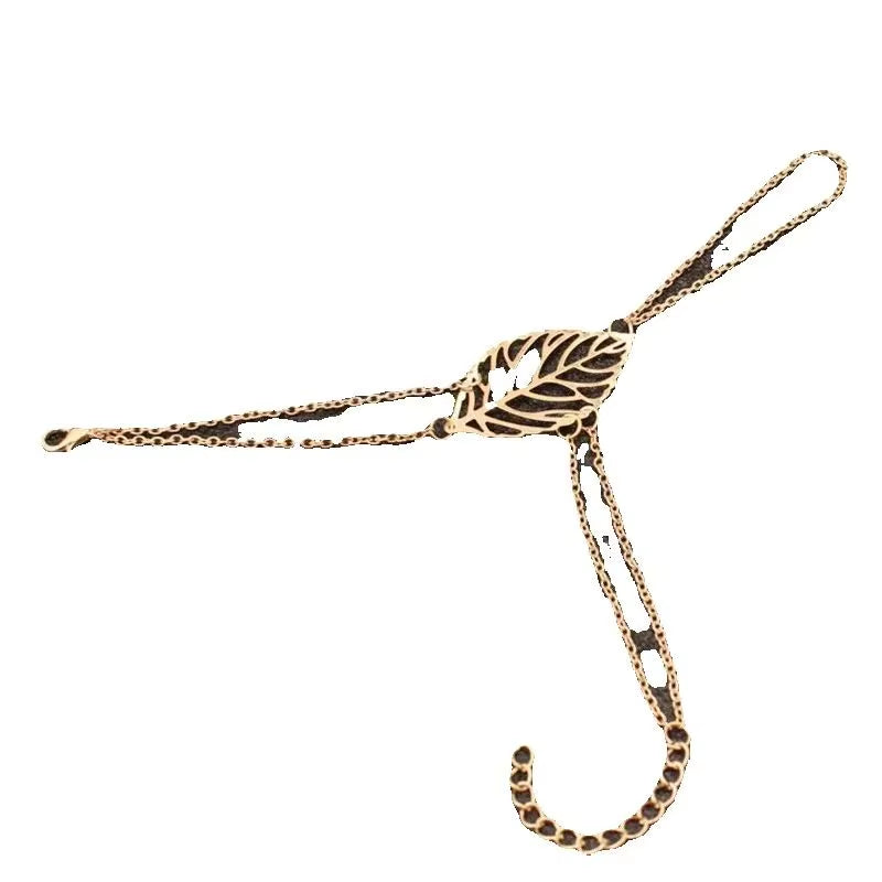 New Punk Women'S Handcuff Charm Leaf Bracelets Bangle Hand Accessories Pulseras Mujer Wrap Bracelet Hand Jewelry Wholesale