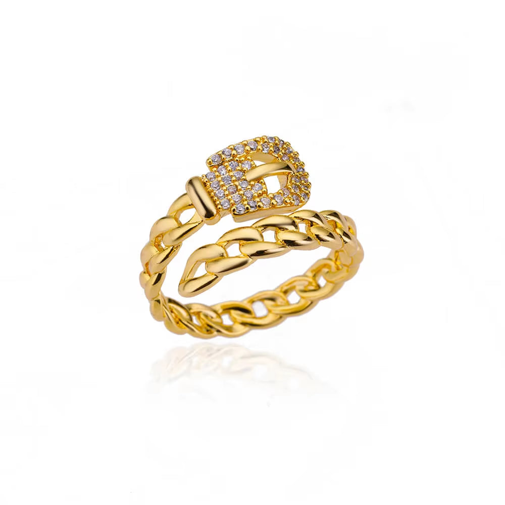 Luxury Wide Wave Rings for Women Gold Color Stainless Steel Ring 2024 Trend Elegant Aesthetic Jewelry Couple Gift Anillos Mujer