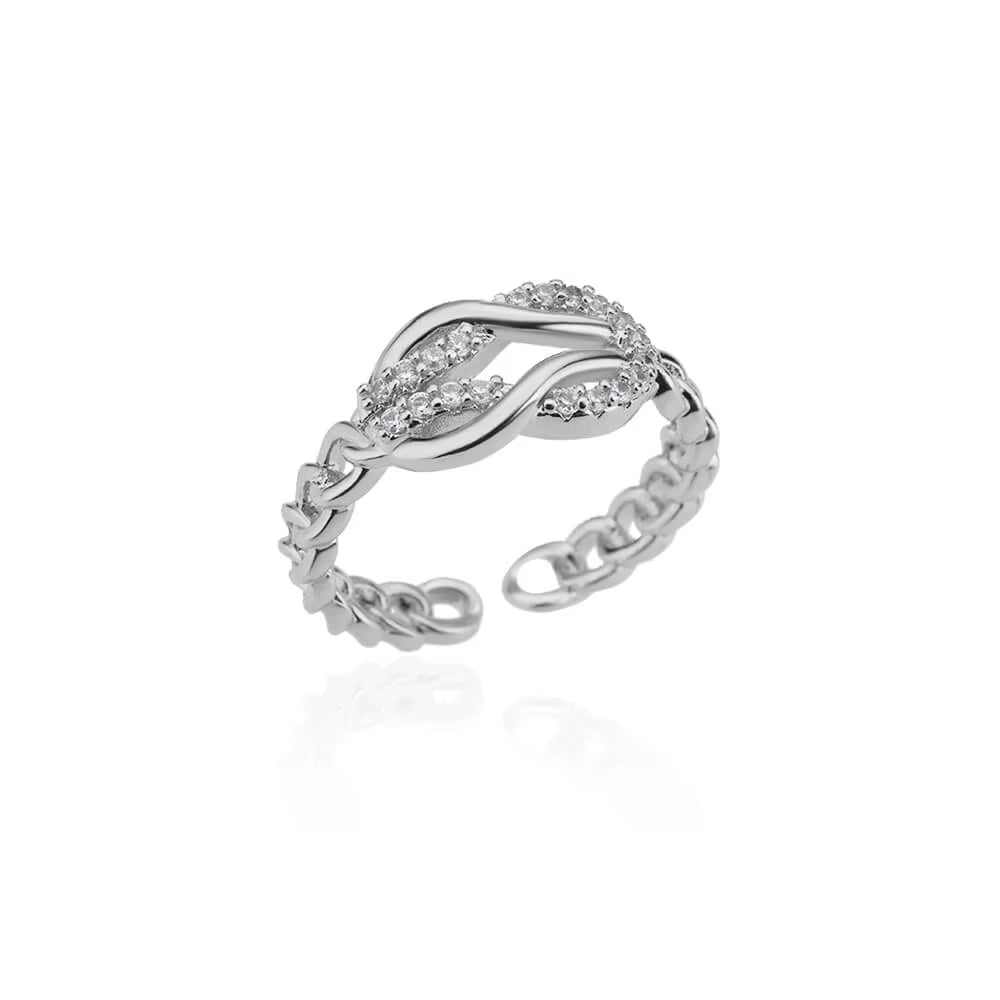 Zircon Bar Rings for Women Stainless Steel Bar Opening Geometric Ring 2025 Trending Luxury Wedding Aesthetic Jewelry Anillos
