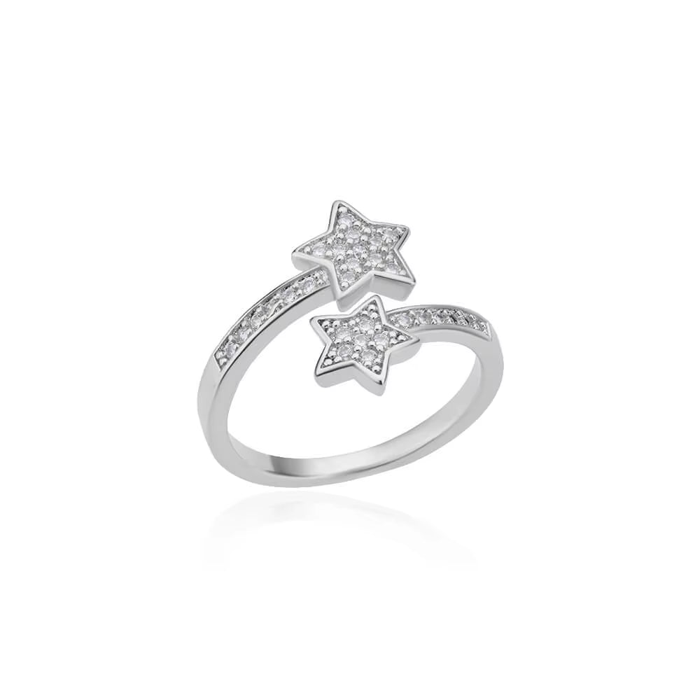 Zircon Bar Rings for Women Stainless Steel Bar Opening Geometric Ring 2025 Trending Luxury Wedding Aesthetic Jewelry Anillos