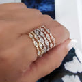 100% Pure 925 Sterling Silver Classic Design AAA Sparking Clear Cubic Zirconia Circle Engagement Band Silver Ring