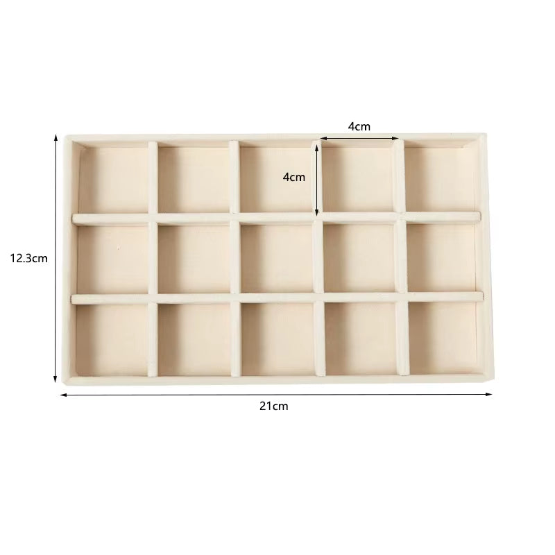 Velvet Jewelry Display Tray Exquisite Jewellery Holder Portable Ring Earrings Necklace Organizer Storage Box Organizator Trays