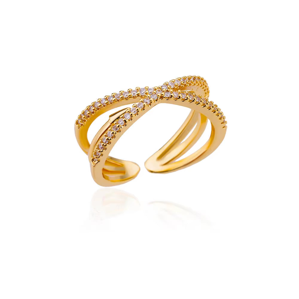 Zircon Bar Rings for Women Stainless Steel Bar Opening Geometric Ring 2025 Trending Luxury Wedding Aesthetic Jewelry Anillos