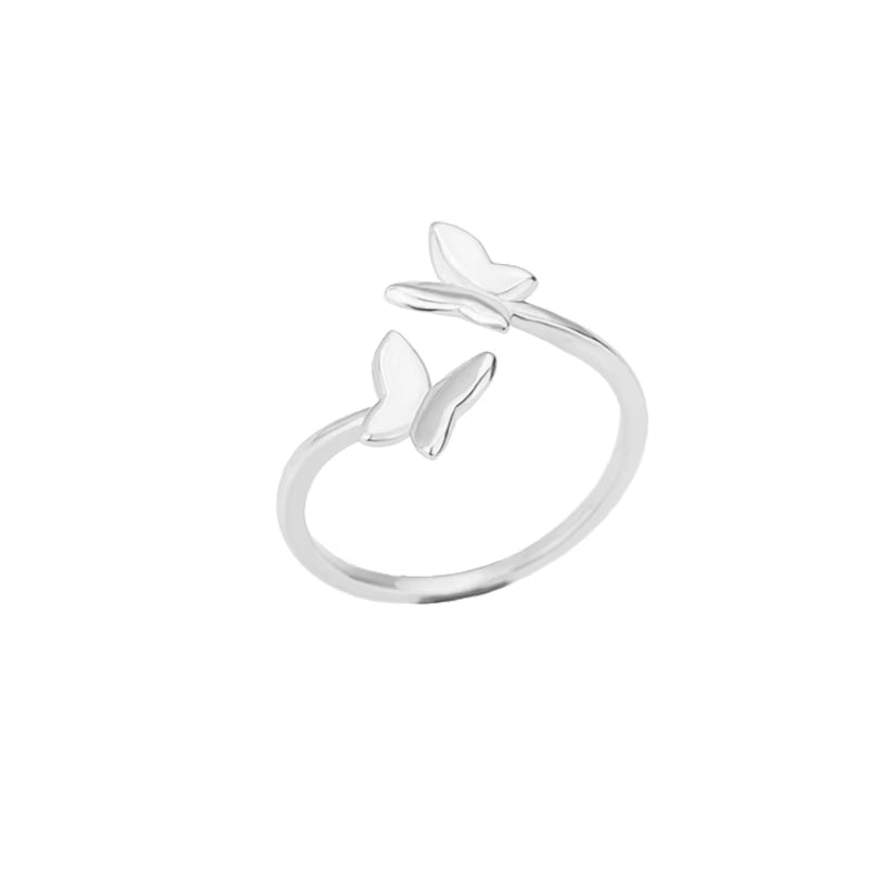 Stainless Steel Butterfly Rings for Women Opening Gold Color Ring 2024 Trend Wedding Aesthetic Jewelry Freeshipping Item Anillos