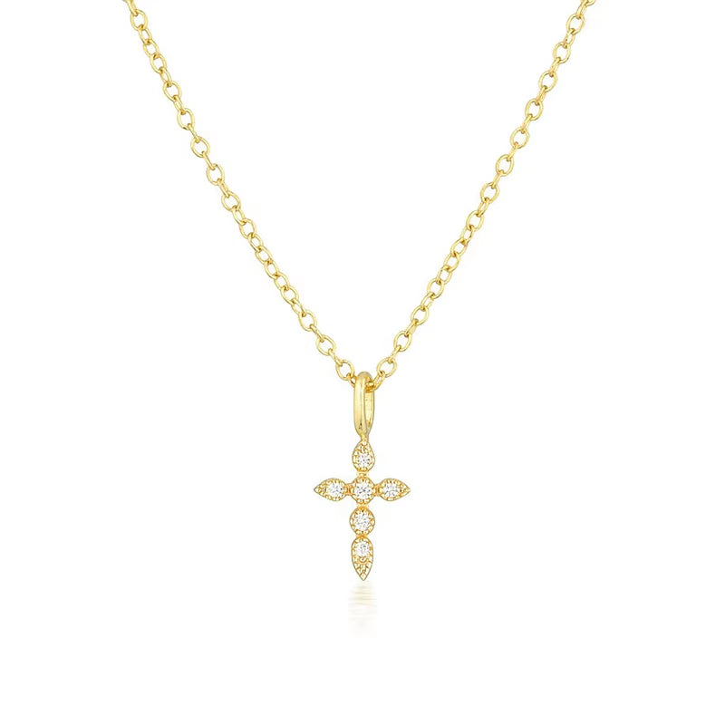 Collares Mujer 925 Sterling Silver Chain Necklace Colorful Zircon Cross Pendant Necklaces for Women Valentine'S Day Fine Jewerly