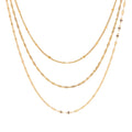 Uworld New Trendy 18K Gold Plated Stainless Steel Jewelry Waterproof Three Layer Stacking Necklace Collares Para Mujer