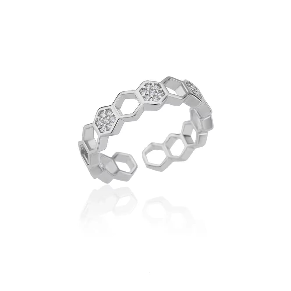 Zircon Bar Rings for Women Stainless Steel Bar Opening Geometric Ring 2025 Trending Luxury Wedding Aesthetic Jewelry Anillos