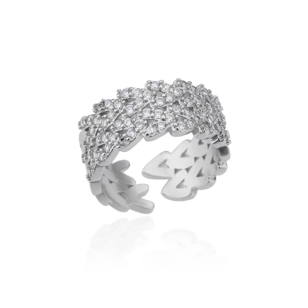 Zircon Bar Rings for Women Stainless Steel Bar Opening Geometric Ring 2025 Trending Luxury Wedding Aesthetic Jewelry Anillos