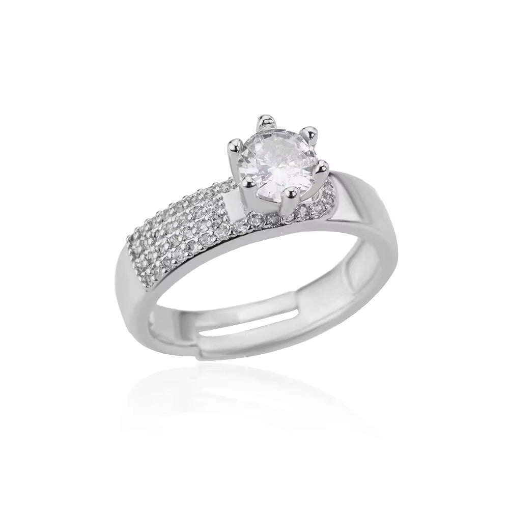 Zircon Bar Rings for Women Stainless Steel Bar Opening Geometric Ring 2025 Trending Luxury Wedding Aesthetic Jewelry Anillos