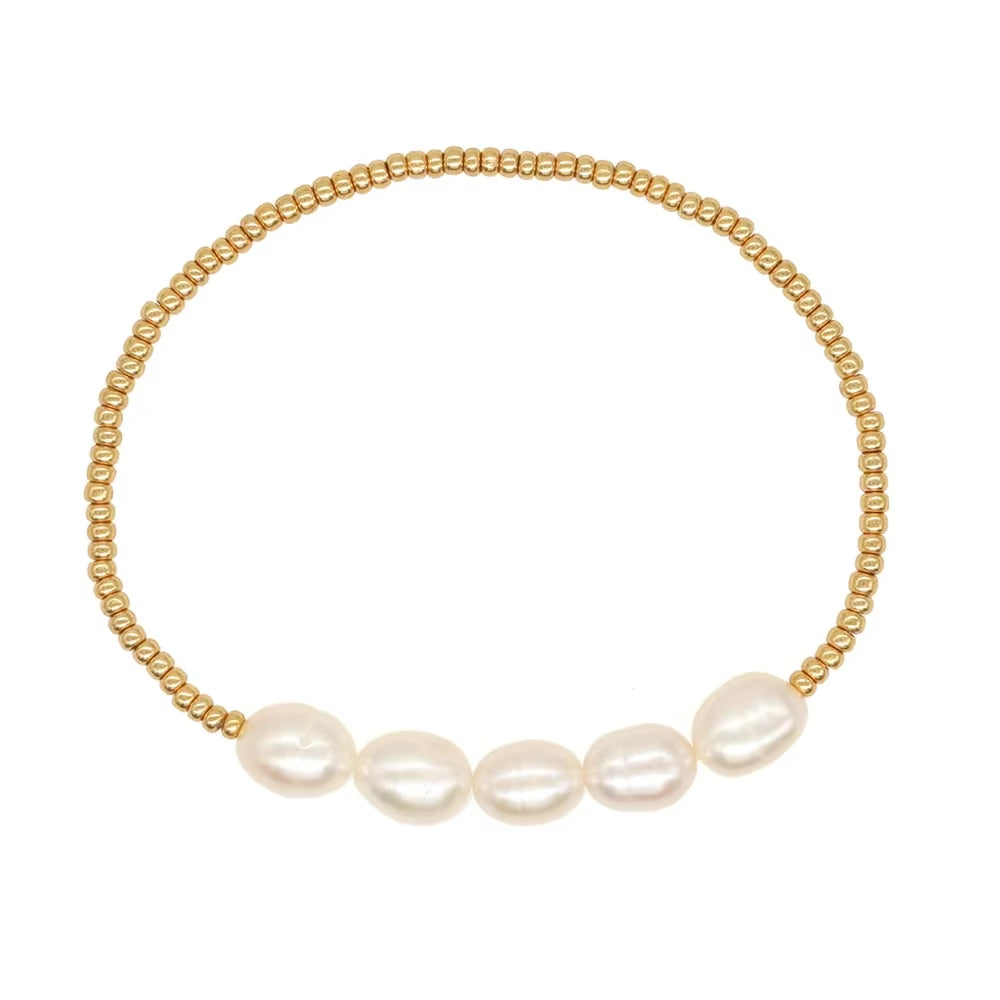 Natural Pearl Bracelet Set Jewelry for Women Gold Plated Miyuki Pulseras Mujer