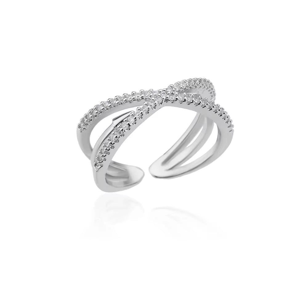 Zircon Bar Rings for Women Stainless Steel Bar Opening Geometric Ring 2025 Trending Luxury Wedding Aesthetic Jewelry Anillos