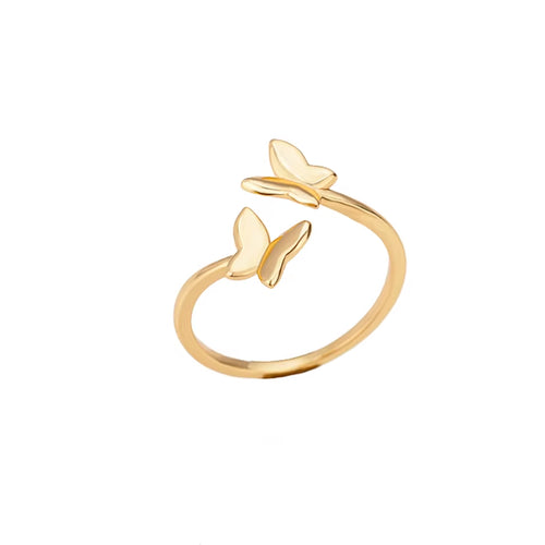 Stainless Steel Butterfly Rings for Women Opening Gold Color Ring 2024 Trend Wedding Aesthetic Jewelry Freeshipping Item Anillos