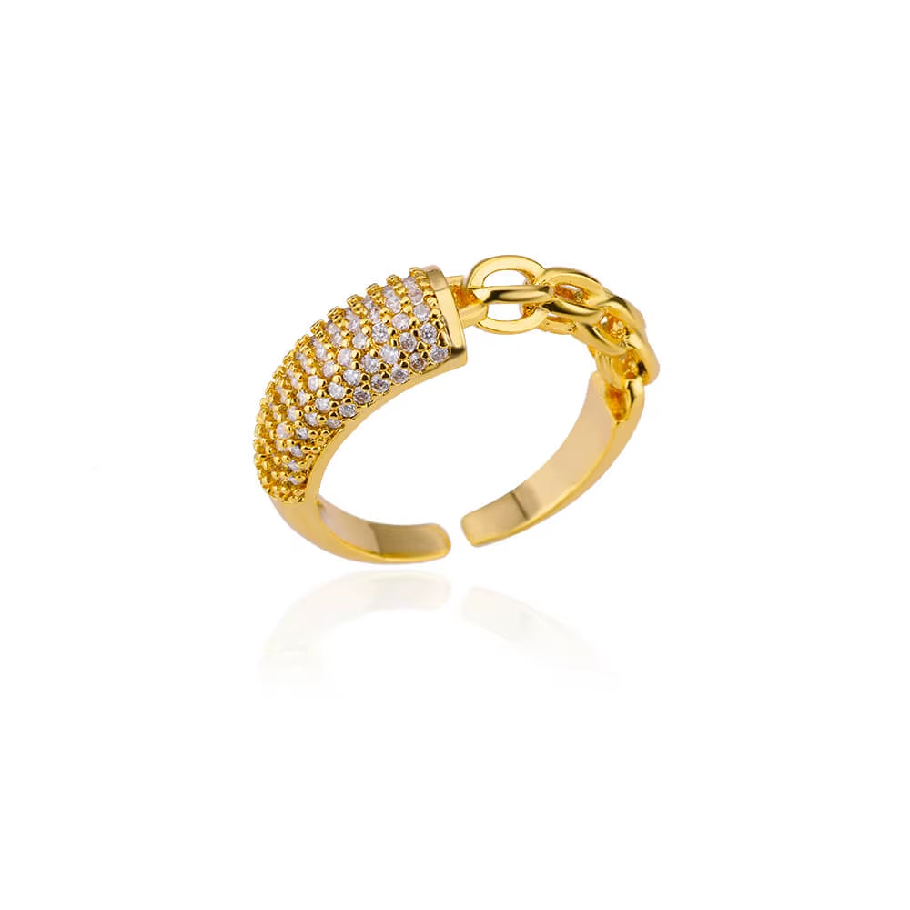 Zircon Bar Rings for Women Stainless Steel Bar Opening Geometric Ring 2025 Trending Luxury Wedding Aesthetic Jewelry Anillos