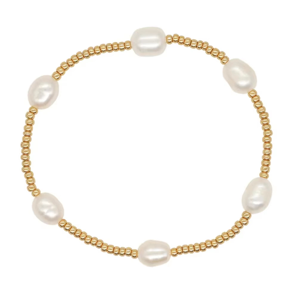 Natural Pearl Bracelet Set Jewelry for Women Gold Plated Miyuki Pulseras Mujer