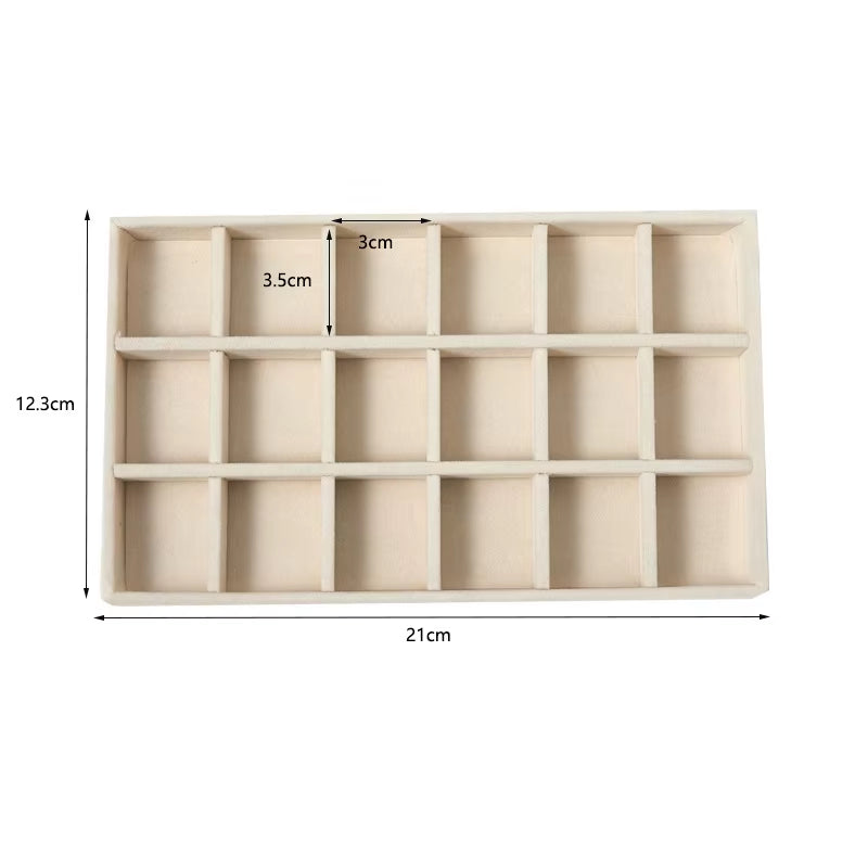 Velvet Jewelry Display Tray Exquisite Jewellery Holder Portable Ring Earrings Necklace Organizer Storage Box Organizator Trays